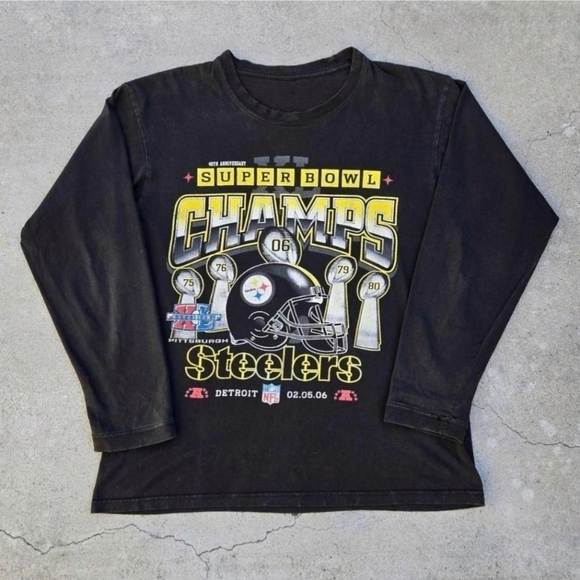Pittsburgh Steelers Mens Size M VTG Championship Ring Longsleve t-shirt - Picture 3 of 4
